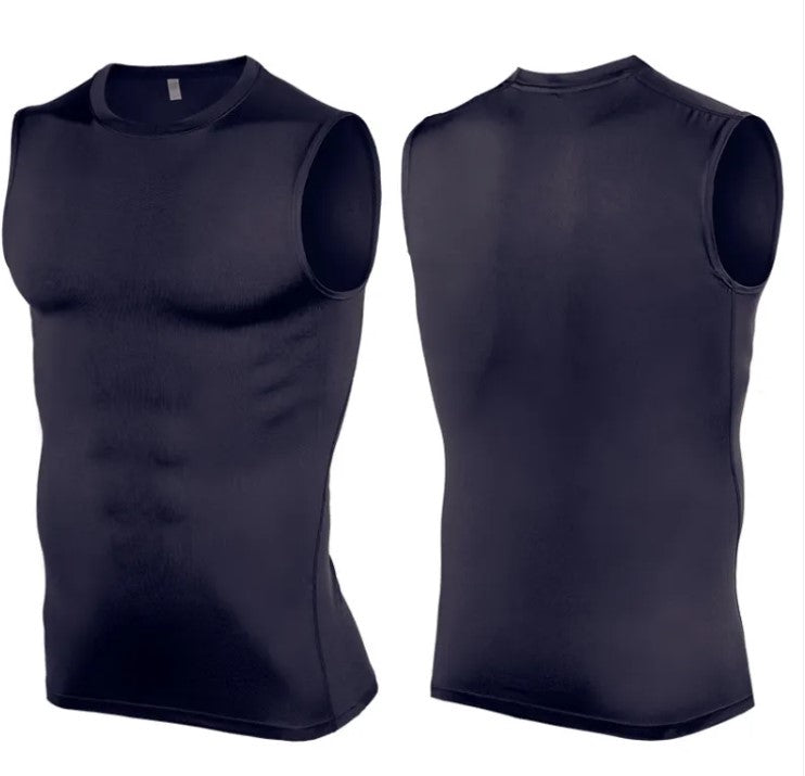 Playera de compresión sin mangas para gym- chaleco deportivo hombre