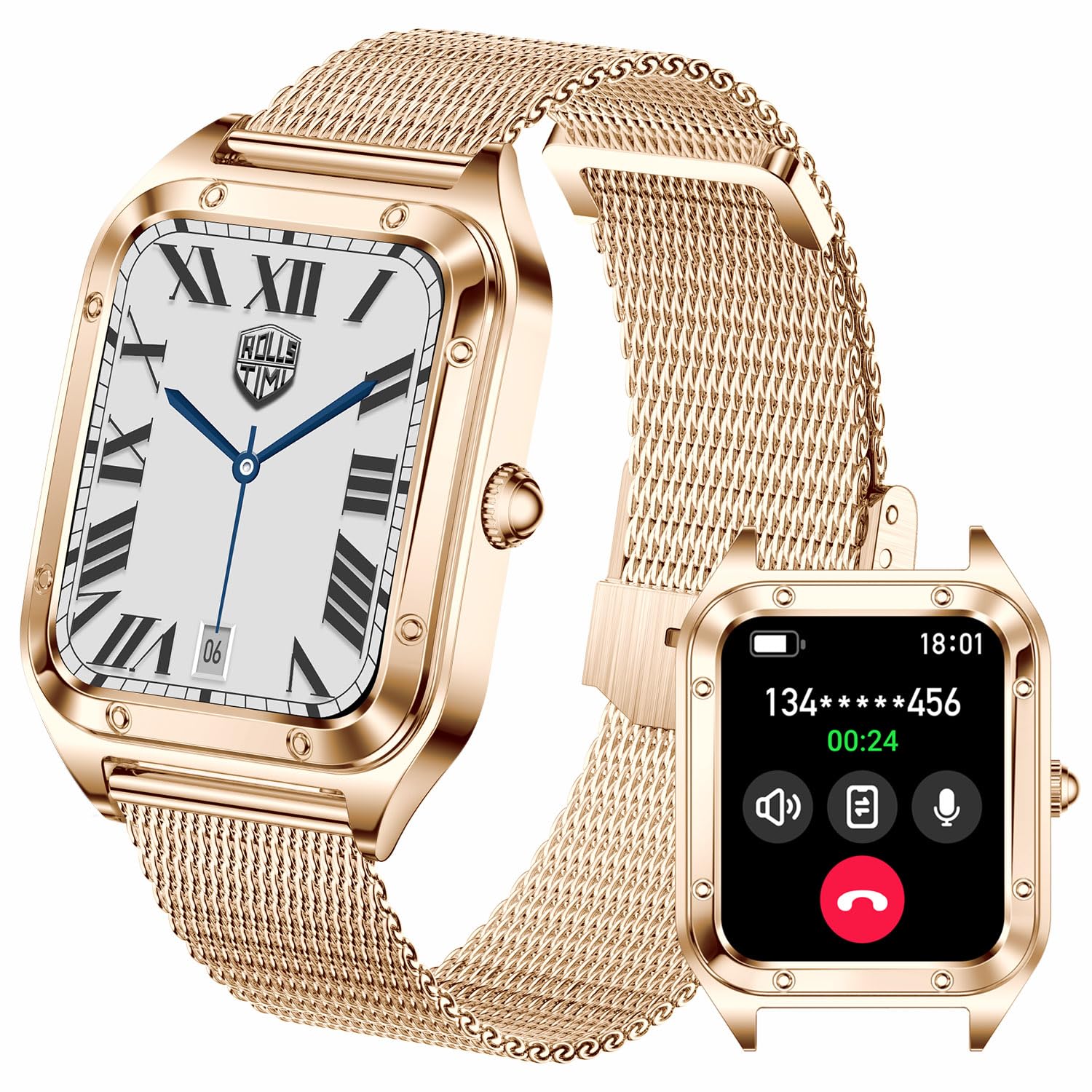 Reloj Inteligente TAYSHILEY unisex 1.59 Pantalla Táctil Completa Smarwach para Android, fitness