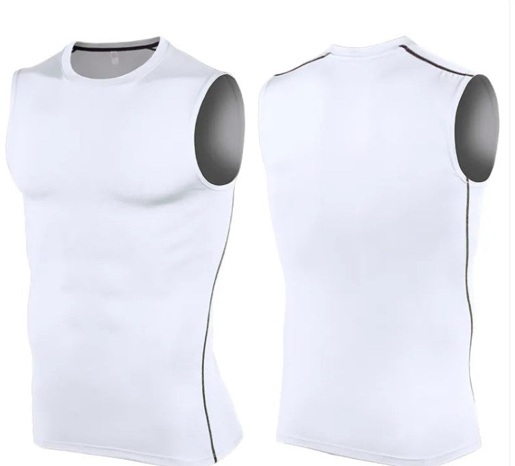 Playera de compresión sin mangas para gym- chaleco deportivo hombre