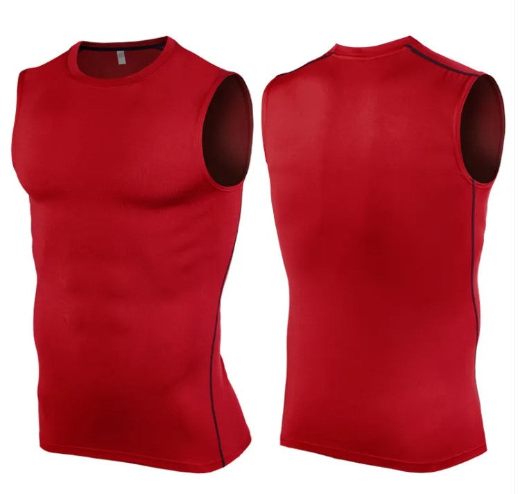 Playera de compresión sin mangas para gym- chaleco deportivo hombre