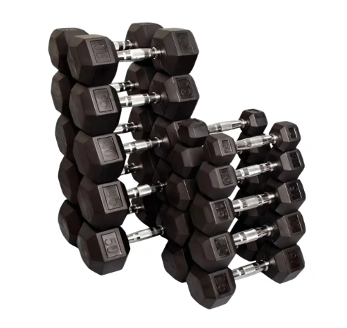 Set Mancuernas Hex Black 0.5 – 50 lb