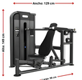 Chest press hombro con peso integrado - medidas: ancho 129cm, alto 149cm, largo 98cm