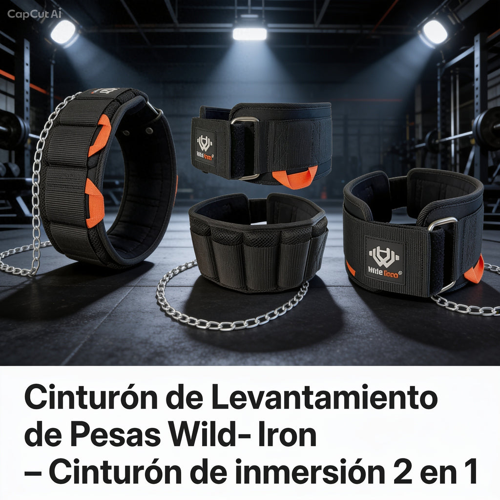 Cinturón de Levantamiento de Pesas Wild-Iron – Cinturón de inmersión 2 en 1